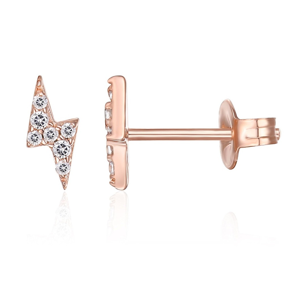 14k Rose Gold Plated Bolt Earring